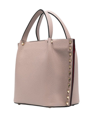 VALENTINO GARAVANI Powder Pink Studded Leather Tote