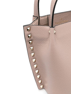 VALENTINO GARAVANI Powder Pink Studded Leather Tote