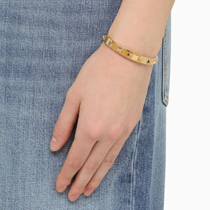 VALENTINO GARAVANI Gold-Toned Rockstud Rigid Bracelet for Women SS24