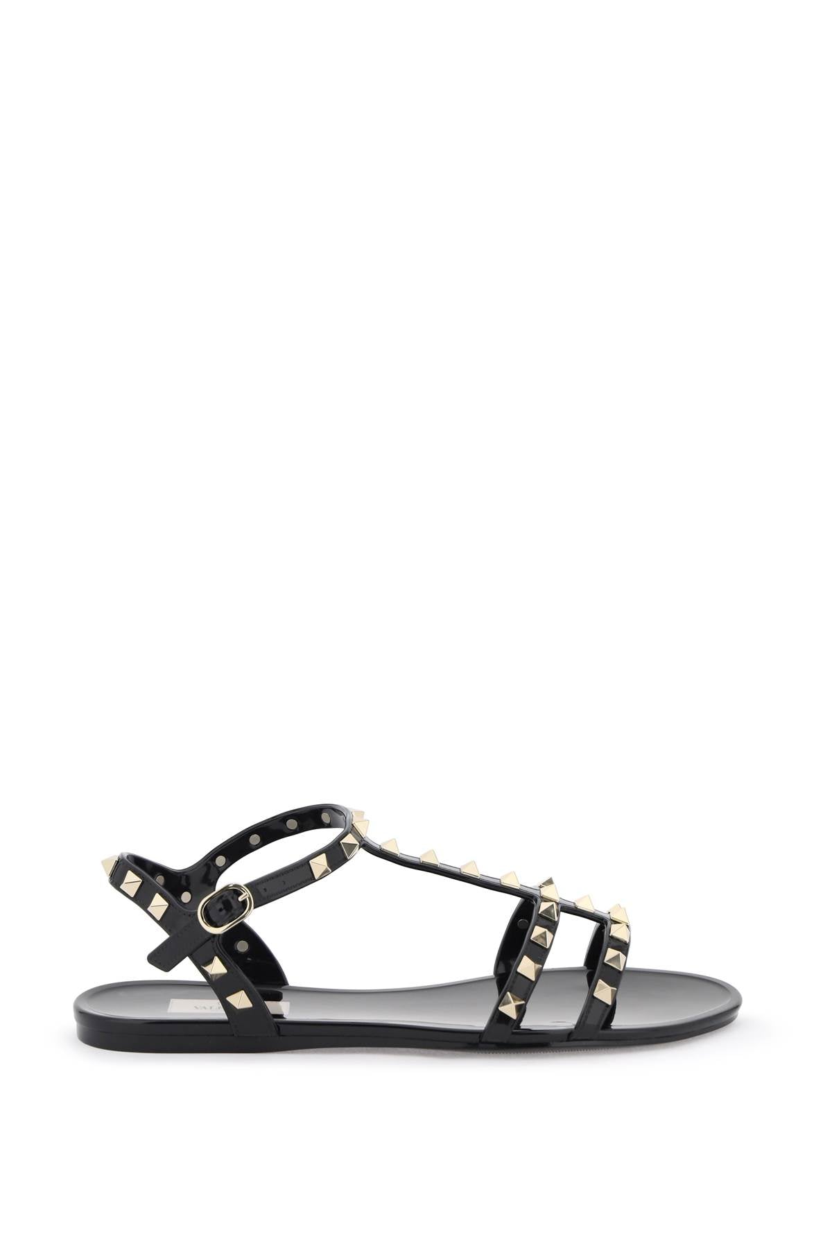 VALENTINO GARAVANI Platinum-Studded Rubber Sandals for the Fashion-Forward Woman