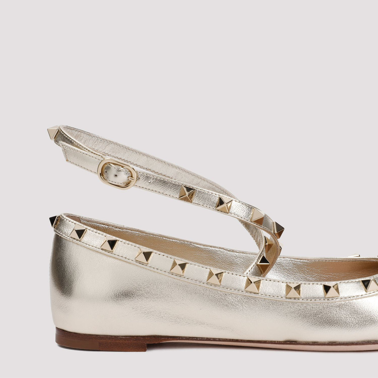 VALENTINO GARAVANI Metallic Rockstud Ballerina Flats for Women