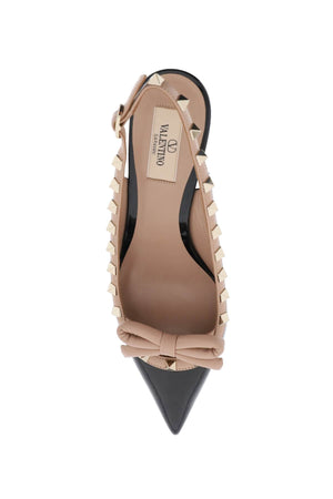 VALENTINO GARAVANI Iconic Rockstud Slingback Pumps - 100% Calf Leather, SS24 Collection