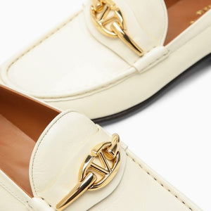 VALENTINO GARAVANI Ivory Leather Signature Loafer