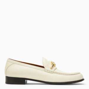 VALENTINO GARAVANI Ivory Leather Signature Loafer