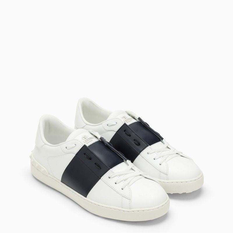 VALENTINO GARAVANI Men's White and Black Open Sneakers for SS24