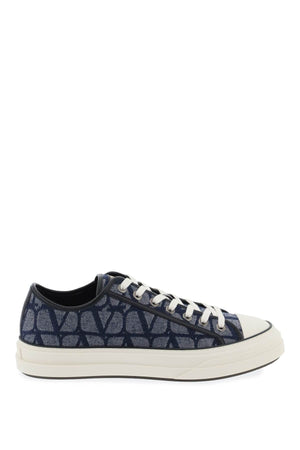 VALENTINO GARAVANI Men's Blue Denim-effect Totaloop Low-top Sneakers