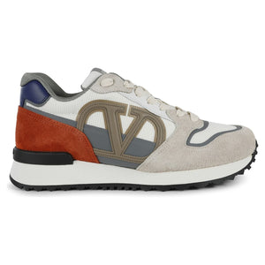 VALENTINO GARAVANI Grey Low-Top Sneakers with VLogo Detail for Men