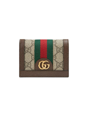 GUCCI Beige & Brown GG Supreme Wallet for Women - Small Size