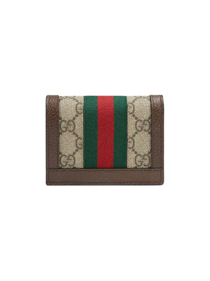 GUCCI Beige & Brown GG Supreme Wallet for Women - Small Size