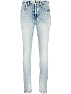 SAINT LAURENT Bright Blue Skinny 5 Pocket Jeans for Women - SS22 Collection