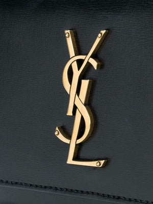 SAINT LAURENT Luxurious Black Sunset Chain Wallet for Fashionable Women