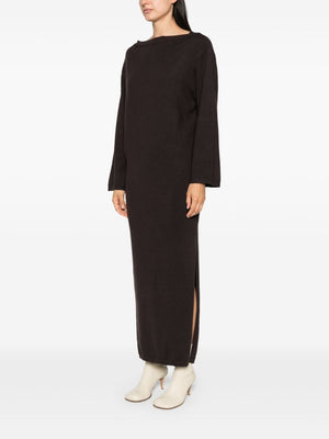 HERSKIND Long Knit Dress with Off-Shoulder Design