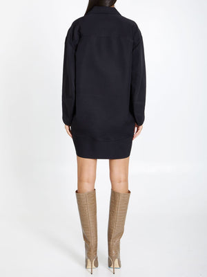 KHAITE Black Wool Blend Mini Dress - Fall/Winter 2023 Collection