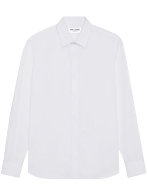 SAINT LAURENT Men's White Yves Collar Shirt