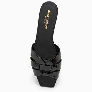 SAINT LAURENT Chic Patent Leather Flat Sandal