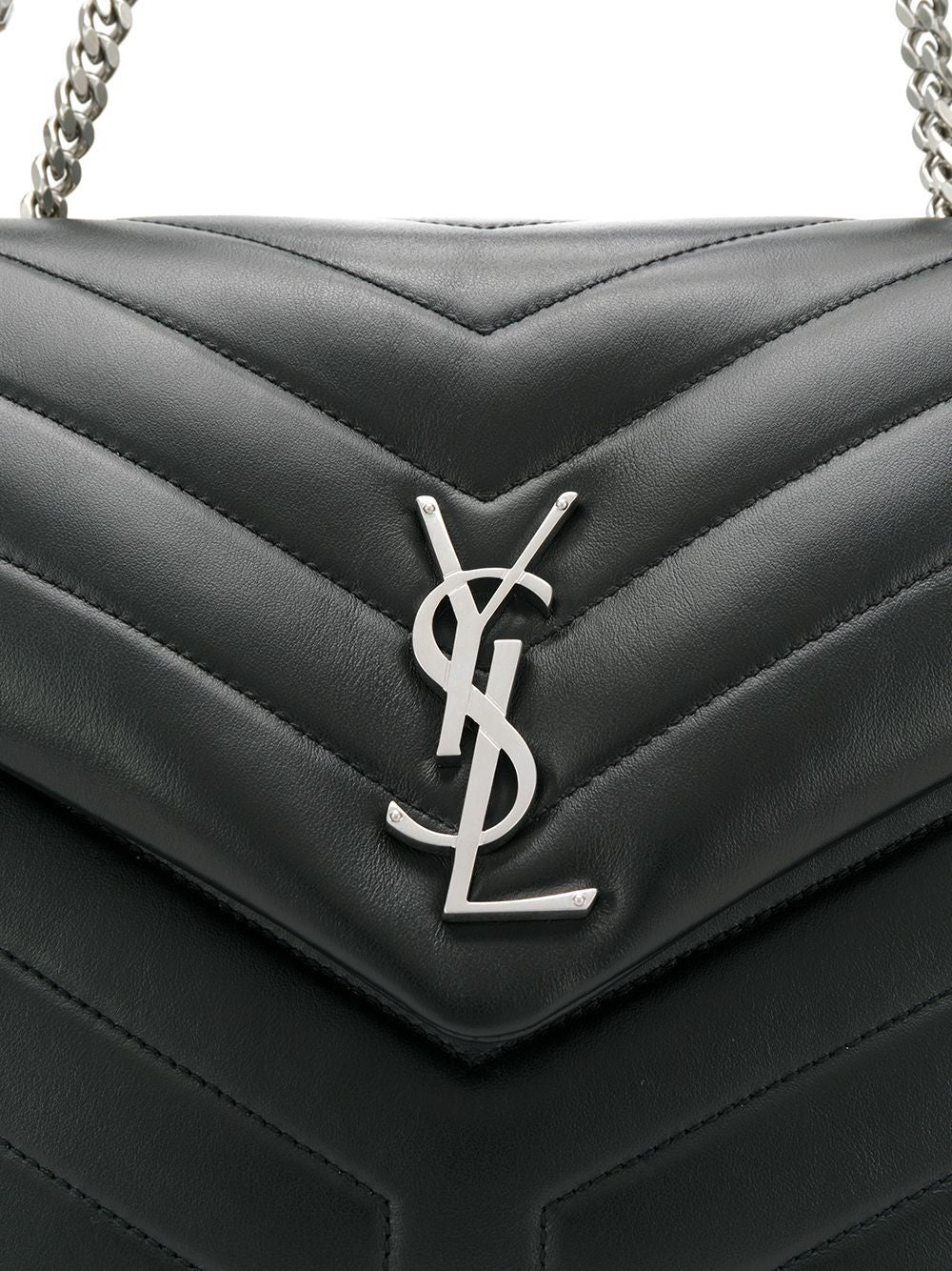 SAINT LAURENT Luxurious and Chic Nero/Nero Loulou Logo Plaque Shoulder Bag for Fashion-forward Women - FW23