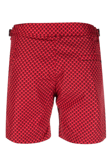 ALEXANDER MCQUEEN Men's Red/Bordeaux Swimsuit for Summer 2024