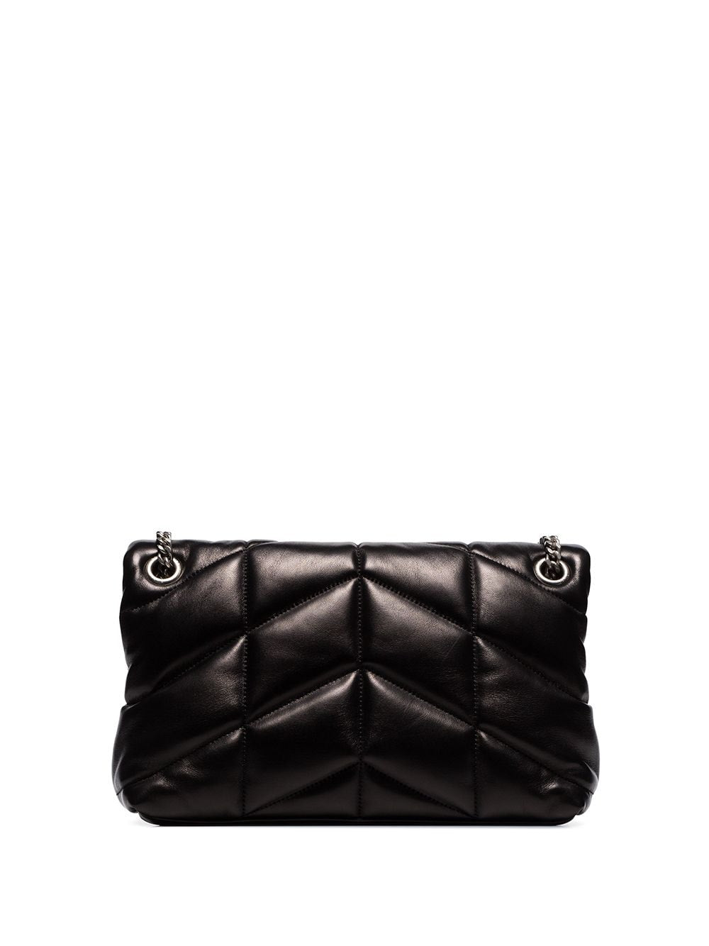 SAINT LAURENT Puffer Handbag for Women in Black with Logo Metal Detail