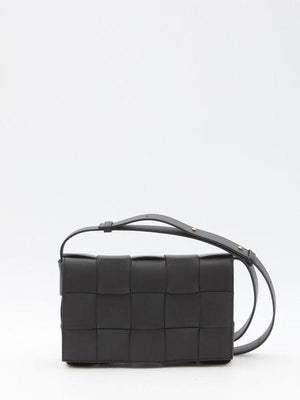 BOTTEGA VENETA Intrecciato Black Lambskin Crossbody Handbag for Women - FW24