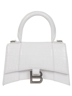 BALENCIAGA White Hourglass Top-Handle Handbag for Women