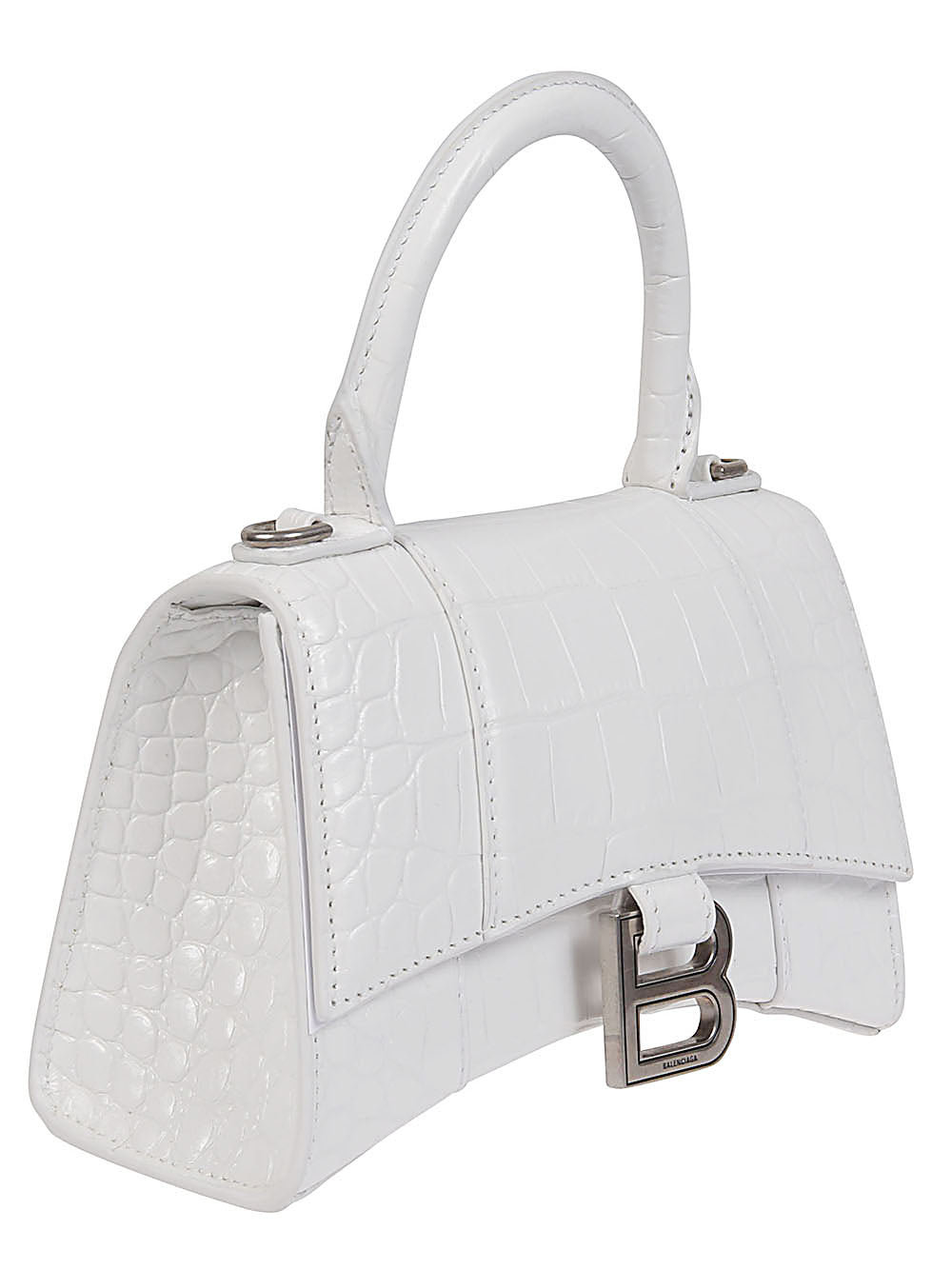 BALENCIAGA White Hourglass Top-Handle Handbag for Women