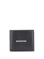 BALENCIAGA Black Square Folded Wallet - Men's Leather Pouch - SS24 Collection