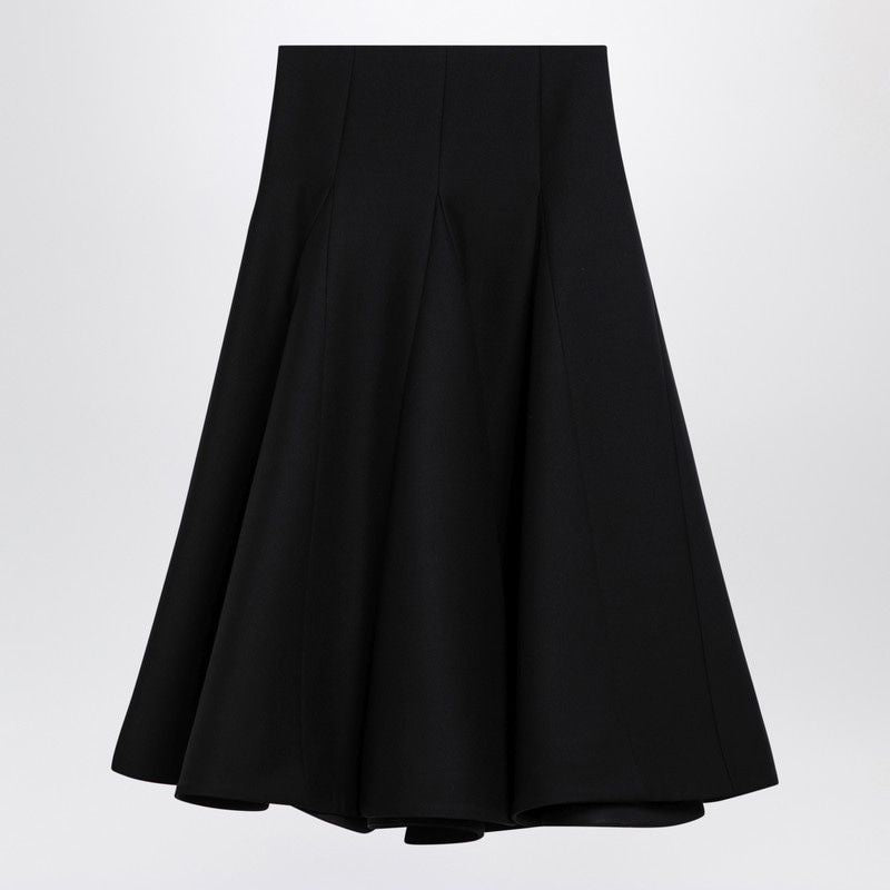 VALENTINO Silk Flounced Midi Skirt - Women's Fashion