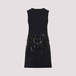 VALENTINO Chic Wool Silk Blend Mini Dress