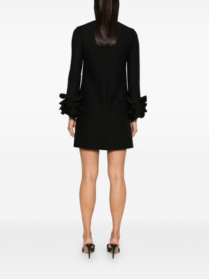 VALENTINO Embroidered Wool-Silk Blend Mini Dress