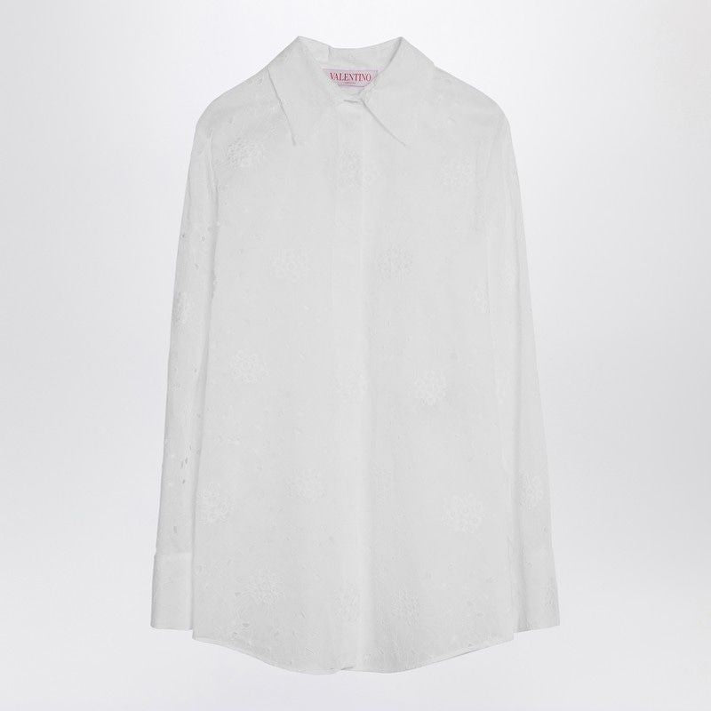 VALENTINO Ivory Organdy Daisy Shirt