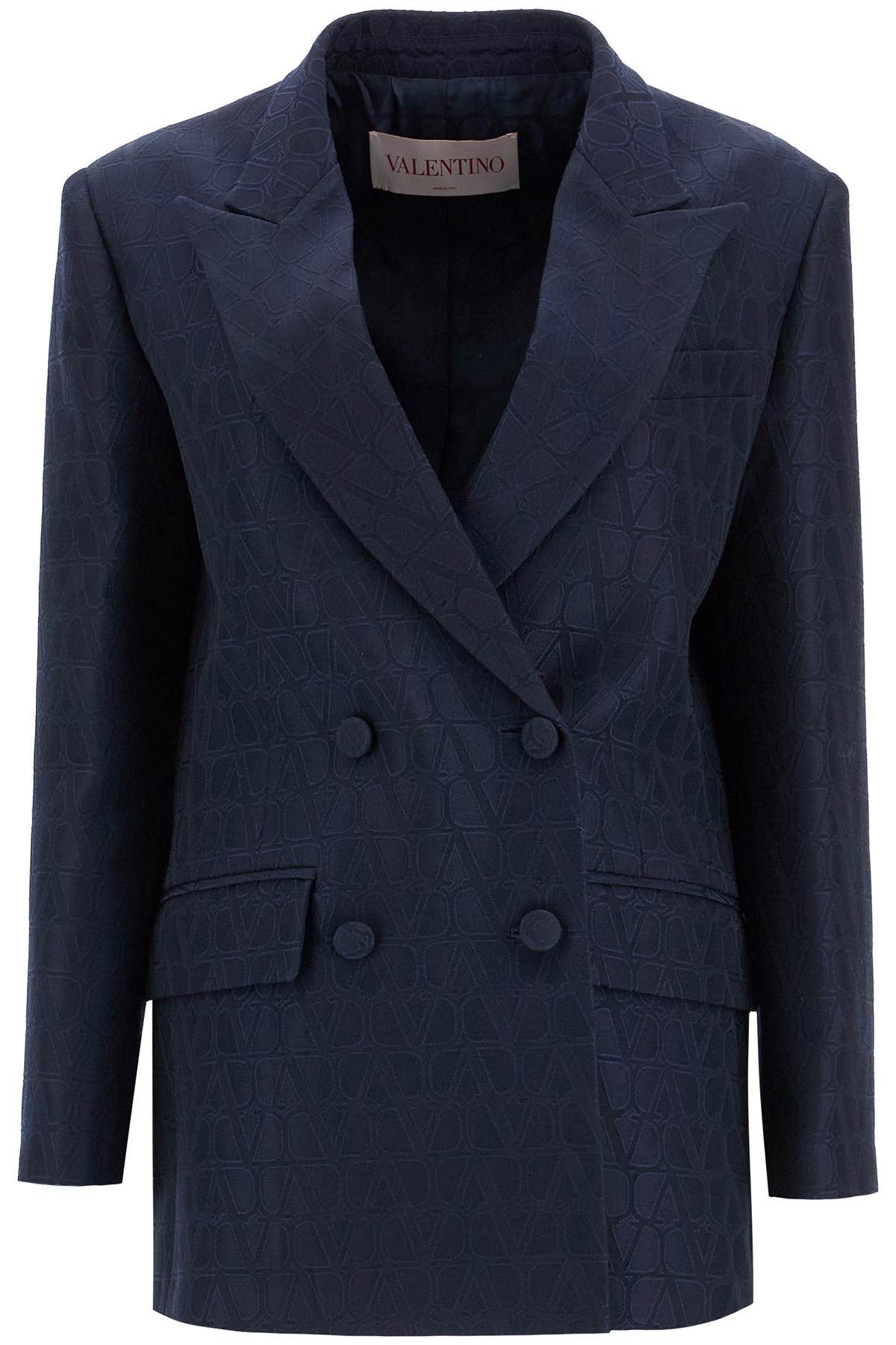 VALENTINO GARAVANI Elegant Double-Breasted Wool-Silk Blazer