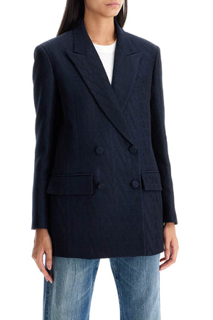 VALENTINO GARAVANI Elegant Double-Breasted Wool-Silk Blazer