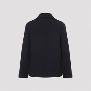 VALENTINO Chic Women's Mini Navy Button-Down Jacket with 8 Buttons