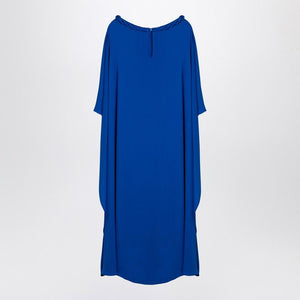 VALENTINO Electric Blue Silk Cape Midi Dress