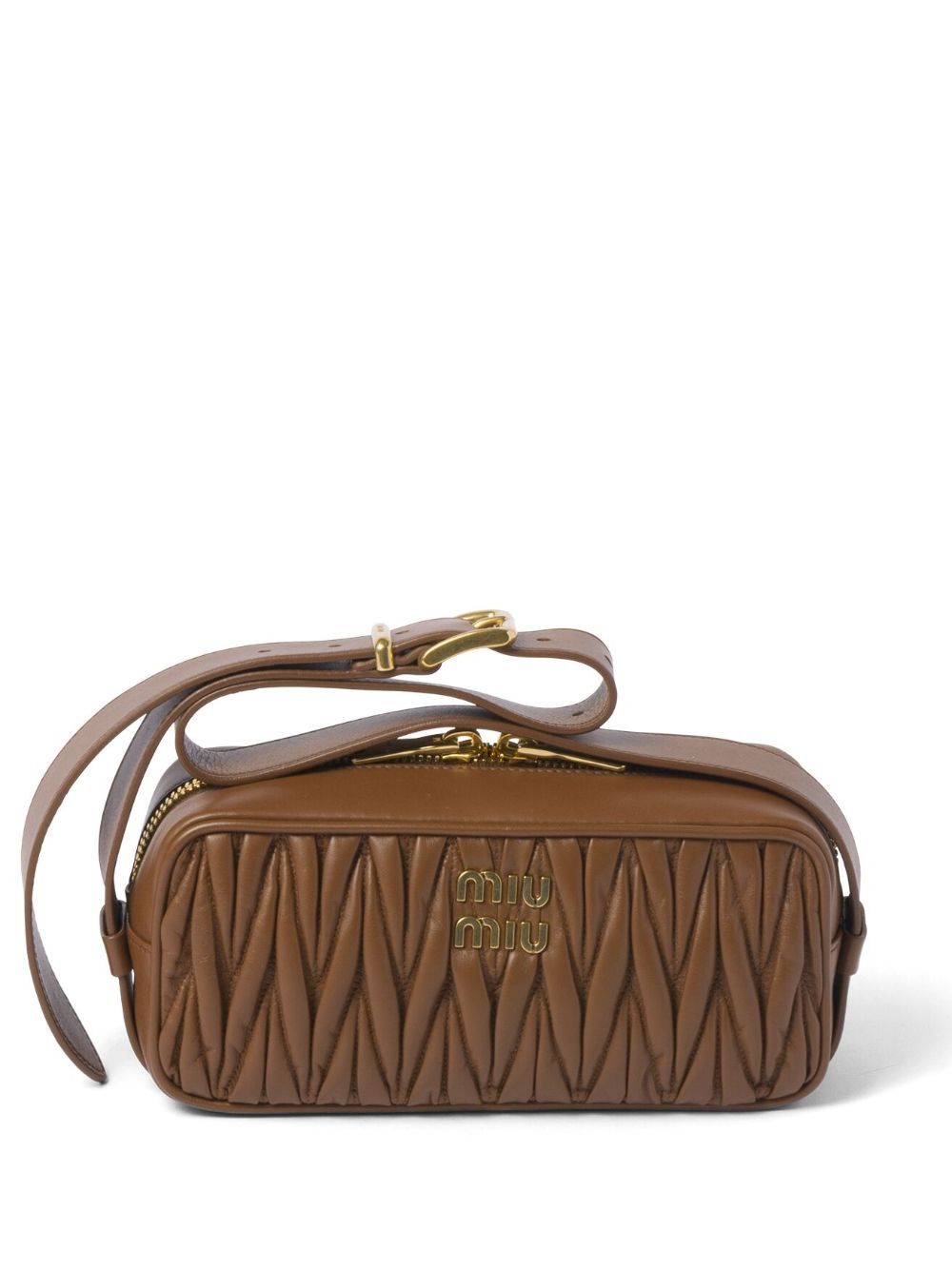 MIU MIU Caramel Braided Mini Crossbody Bag