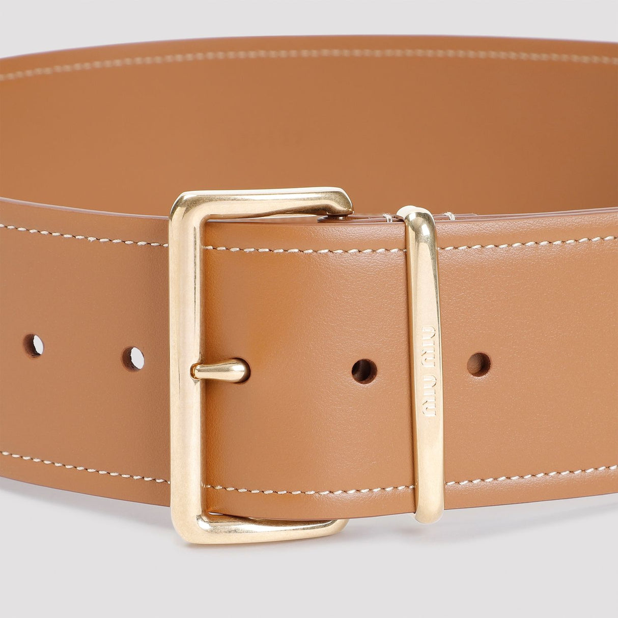 MIU MIU Elegant Calfskin Leather Mini Belt, 6cm Width