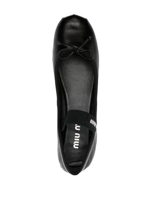 MIU MIU Elegant Women's Black Ballerina Flats