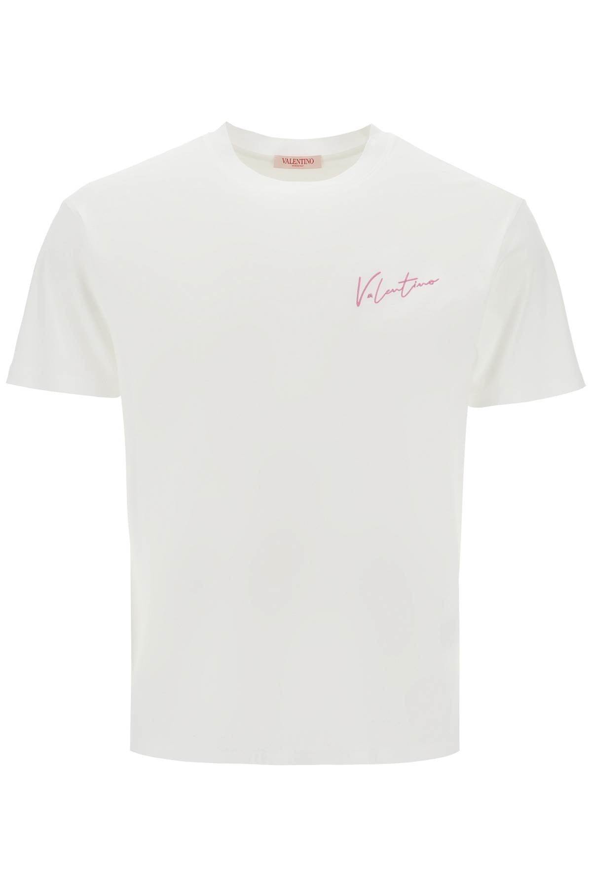 VALENTINO GARAVANI Men's Regular Fit T-Shirt with Embroidered Logo and Print Design