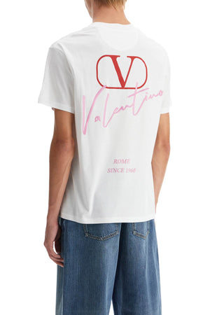 VALENTINO GARAVANI Men's Regular Fit T-Shirt with Embroidered Logo and Print Design