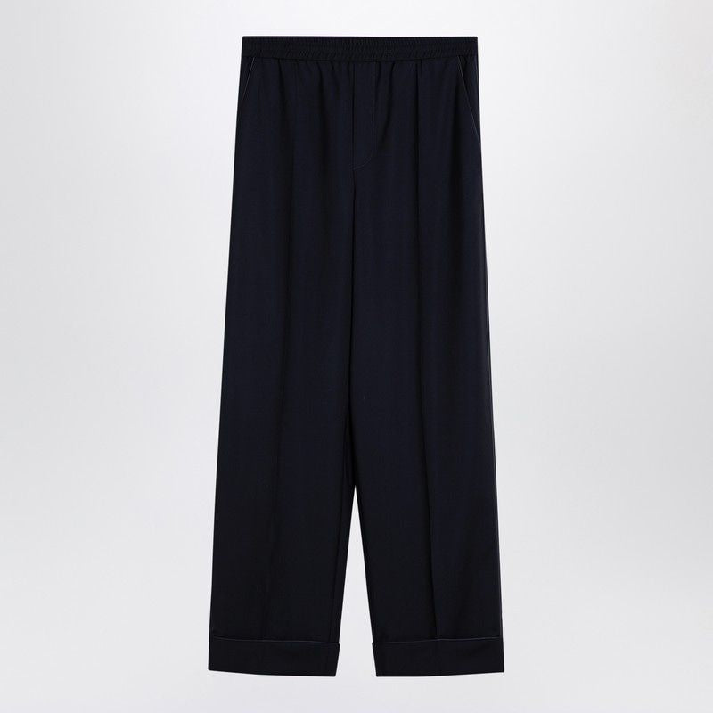 VALENTINO Wide Leg Wool Blend Trousers for Men