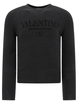 VALENTINO Sleek Wool Intarsia Sweater