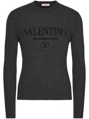 VALENTINO Sleek Wool Intarsia Sweater