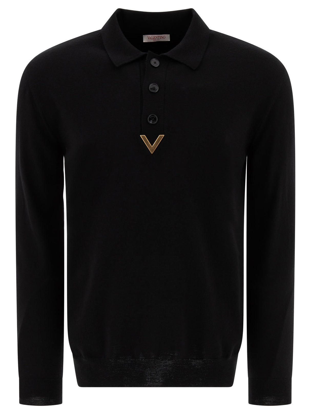 VALENTINO Luxury Wool Polo Shirt - Black