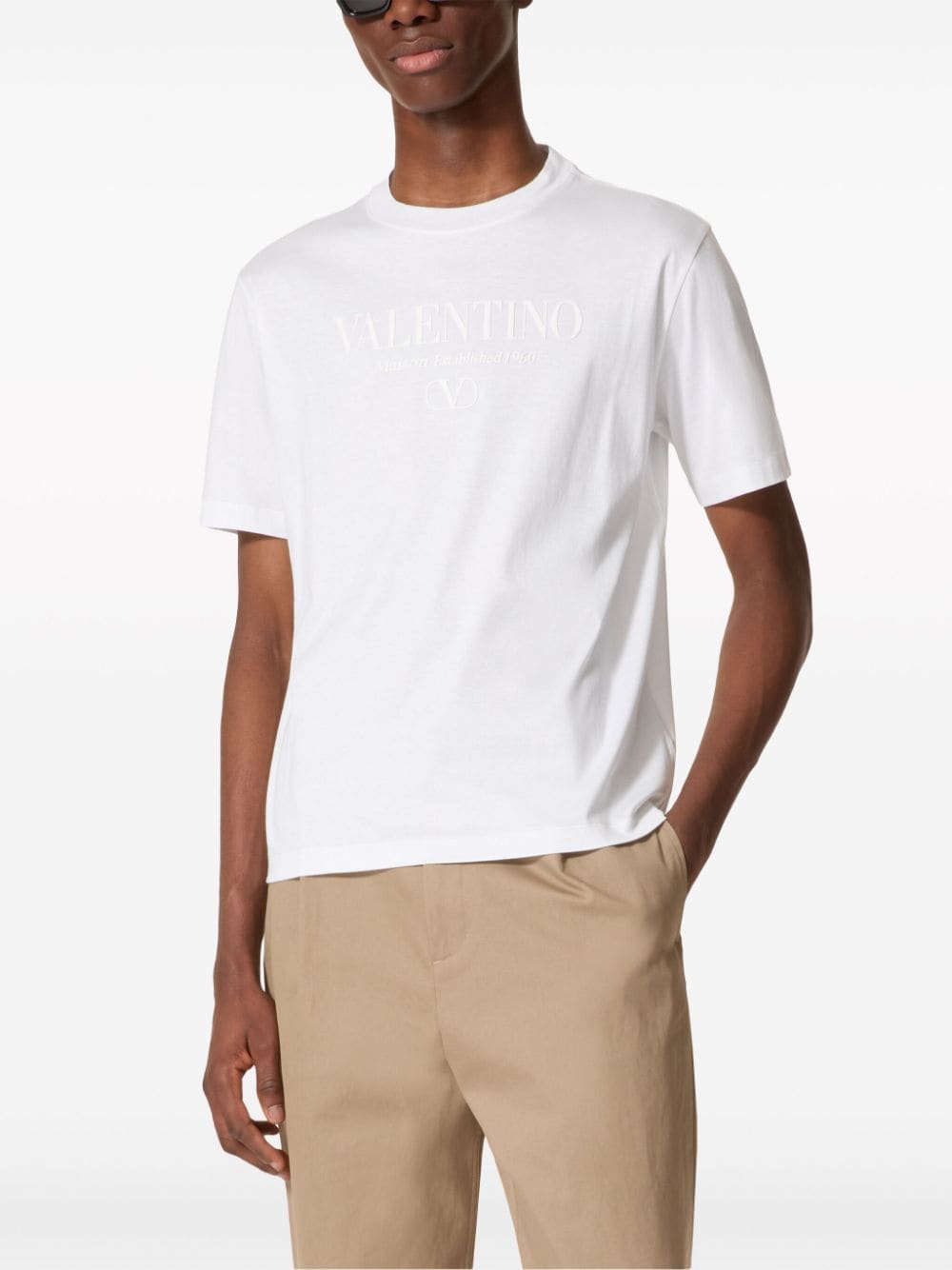 VALENTINO Classic Rubberized Logo Cotton Tee