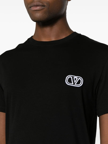 VALENTINO Signature Cotton V-Logo Crewneck Tee