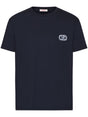 VALENTINO Signature Blue Cotton Crew Neck T-shirt