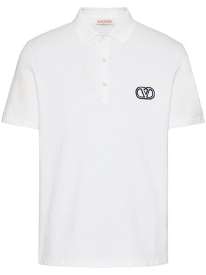 VALENTINO Signature VLOGO White Polo Shirt