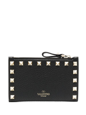 VALENTINO Mini Rockstud Leather Cardholder with Zip