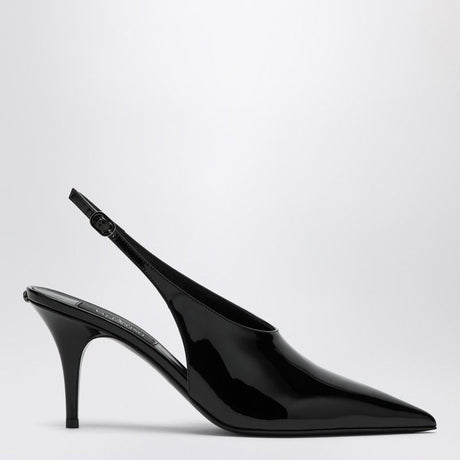 VALENTINO GARAVANI Sleek Black Patent Leather Slingback Pumps