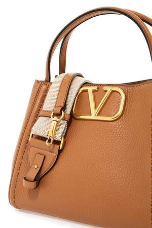 VALENTINO GARAVANI Almond Multi-Color Medium Leather Handbag with Dual Handles